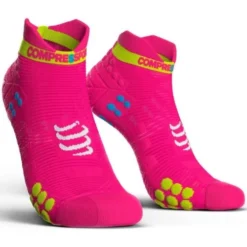 Chaussettes Compressport Racing V3 Run Fluo Pink